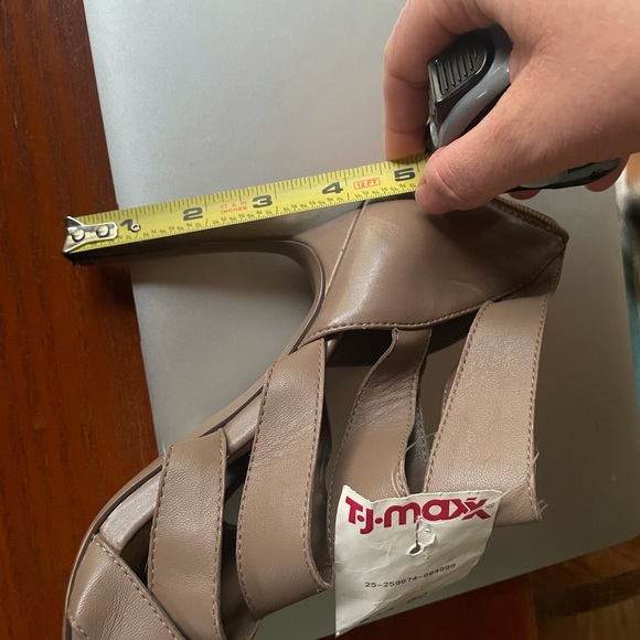 Strappy Heels - leather, stiletto, nude beige 8.5 - Picture 7 of 7